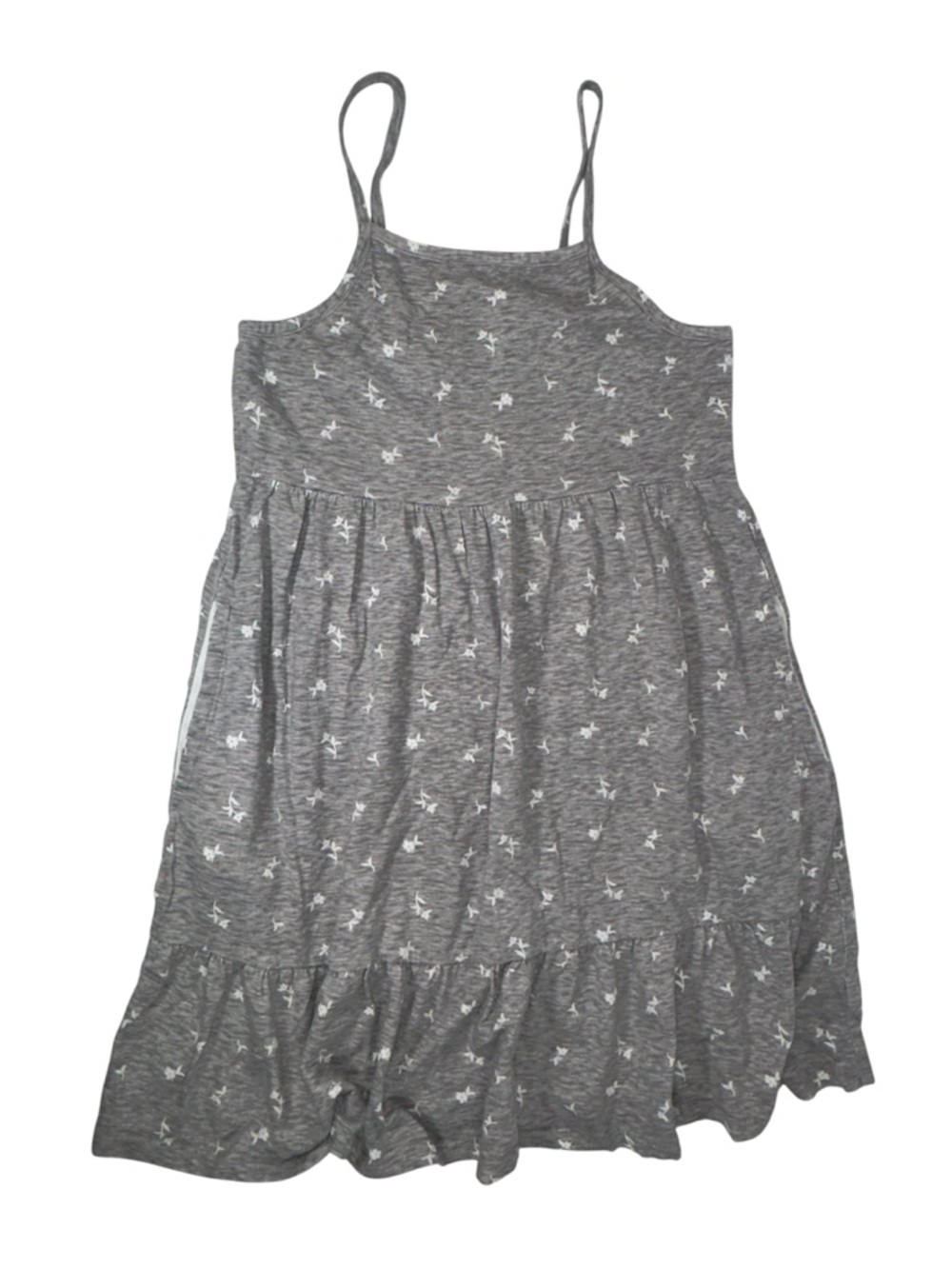 Old Navy Girls Gray Floral Tiered Sleeveless Casual Summer Dress Size L 10-12